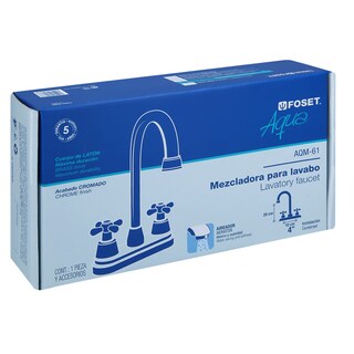Foto 2 | Mezcladora Foset para lavabo Línea Aqua Manerales Cruceta Tipo Bar Cromo