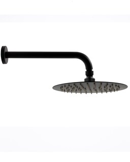 Foto 1 | Regadera Redonda de 20 cm con Brazo y Chapetón Rubinett de Acero Inoxidable 304 Negro Mate