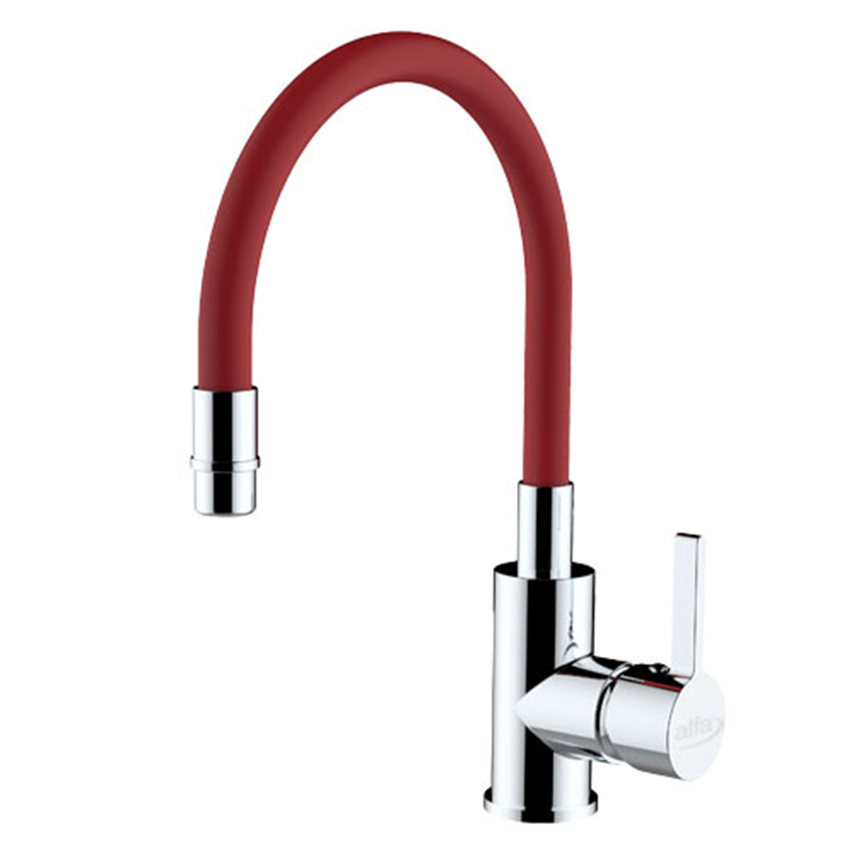 Llave Monomando para Fregadero o Tarja Flexible de 50 cm Rubinett Latón Sólido Rojo