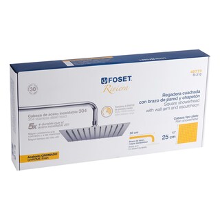 Foto 4 | Regadera Foset de Acero Inoxidable 10' con Brazo Satinado Línea Riviera