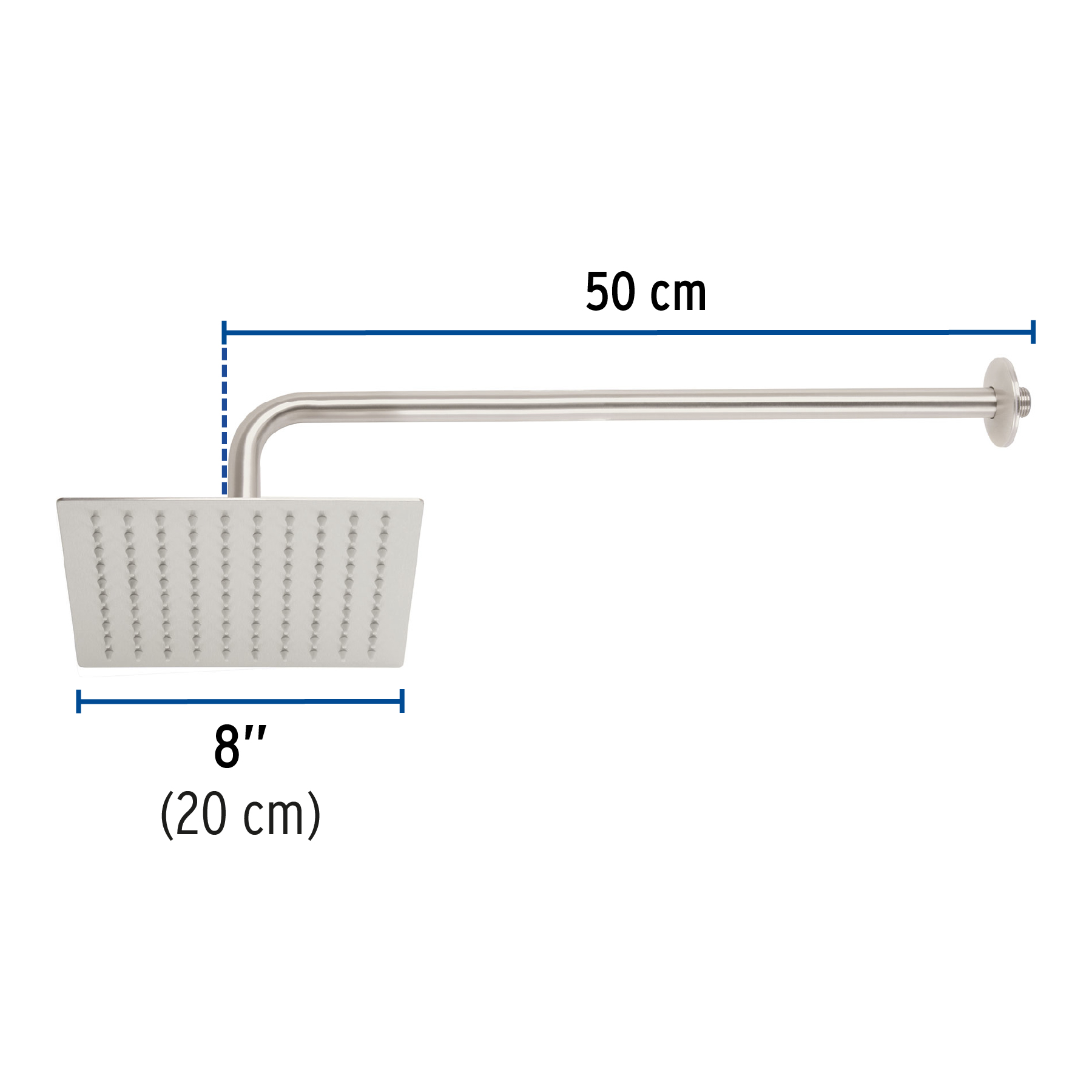 Foto 4 pulgar | Regadera Foset de Acero Inoxidable 8' con Brazo Satinado Línea Riviera