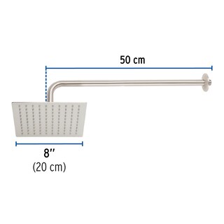 Foto 3 | Regadera Foset de Acero Inoxidable 8' con Brazo Satinado Línea Riviera