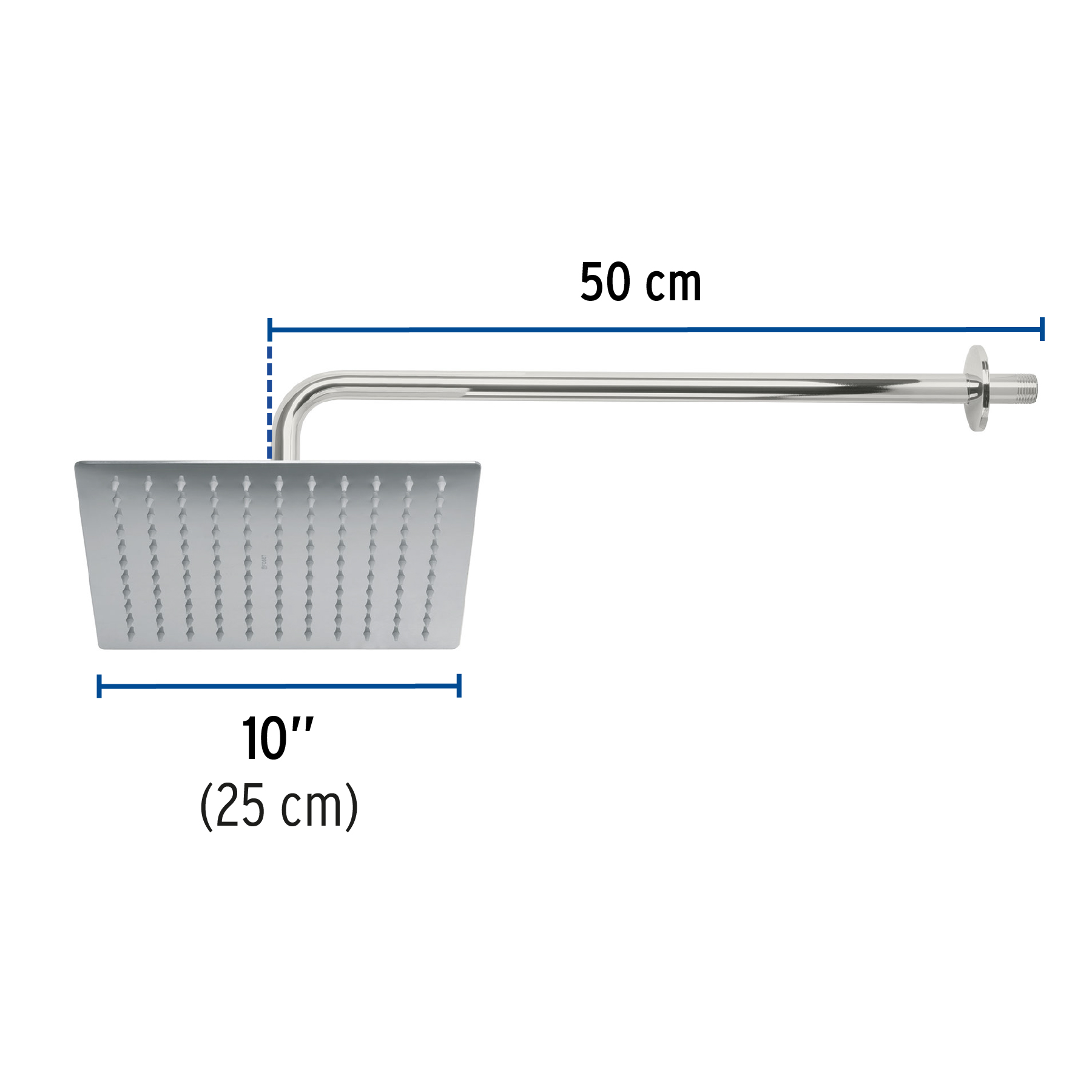 Foto 4 pulgar | Regadera Foset de Acero Inoxidable 10' con Brazo/Cromado/Línea Riviera