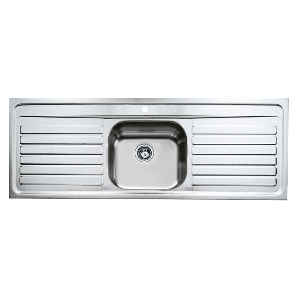 Tarja Sencilla Empotrable y Dos Escurridores Teka 1400.510 1c 2e 1 Perf 140 cm de Acero Inoxidable