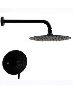 Foto 1 | Regadera Redonda de 25 cm Monomando Rubinett de Acero Inoxidable 304 Negro Mate