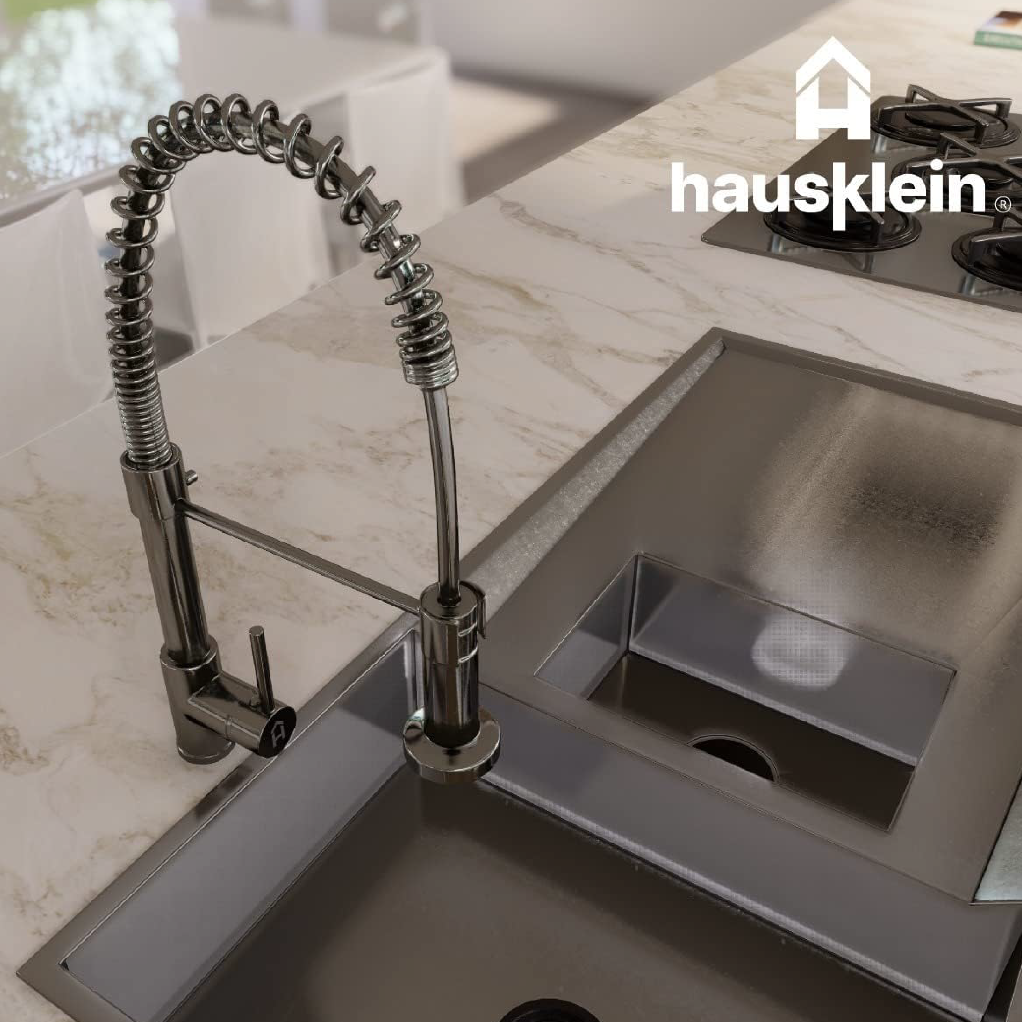 Foto 6 | Llave Mezcladora Tarja Cocina Hausklein con Resorte Manguera Flexible y Móvil 360