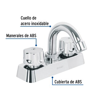 Foto 2 | Mezcladora de Plástico Lavabo Cuello Curvo Manerales