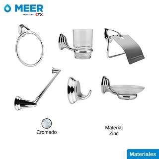 Foto 2 | Accesorios para Baño Merr-CNX 6 Piezas con Acabado Cromado