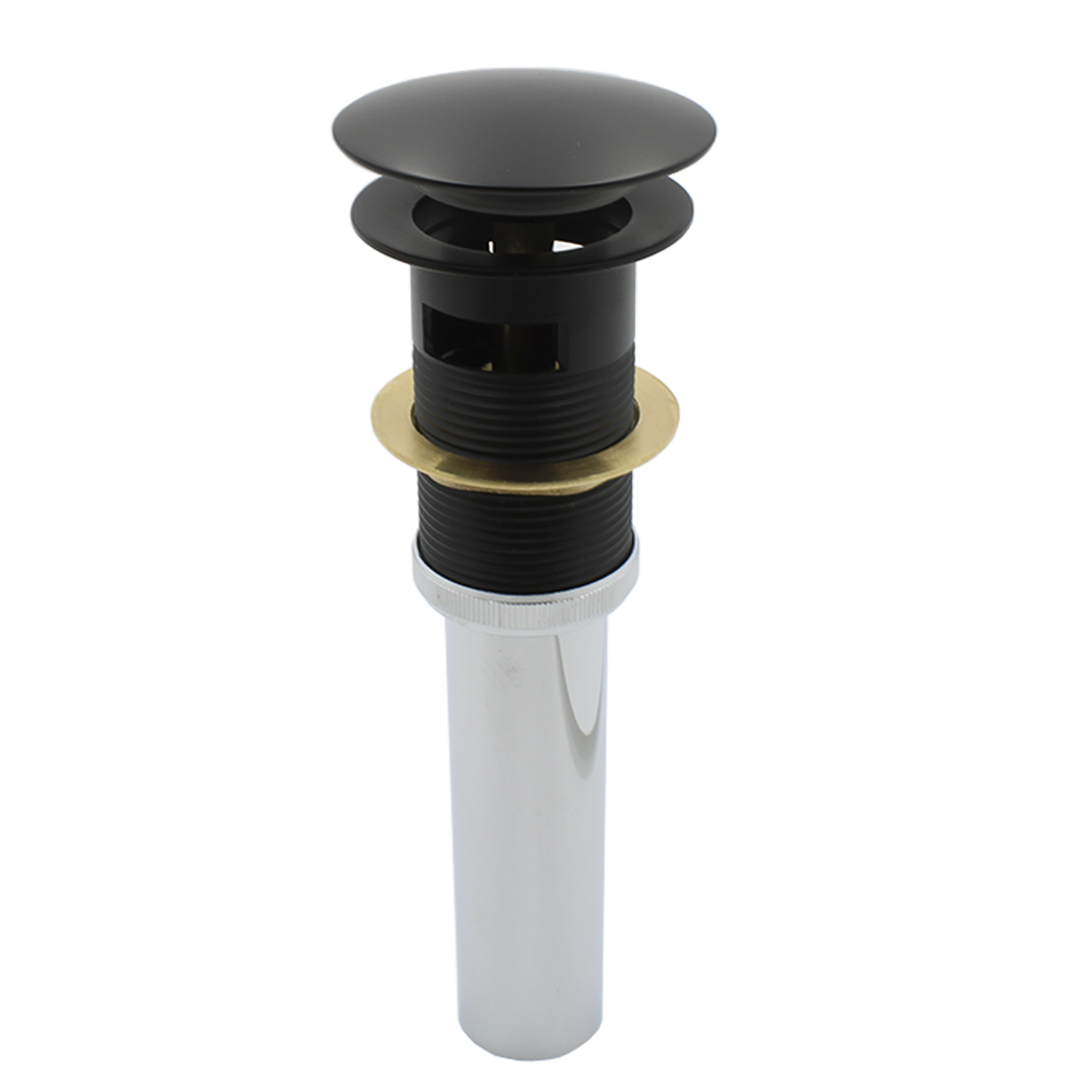 Cespol para Lavabo de Push Desagüe Contra color Negro Mate Redondo