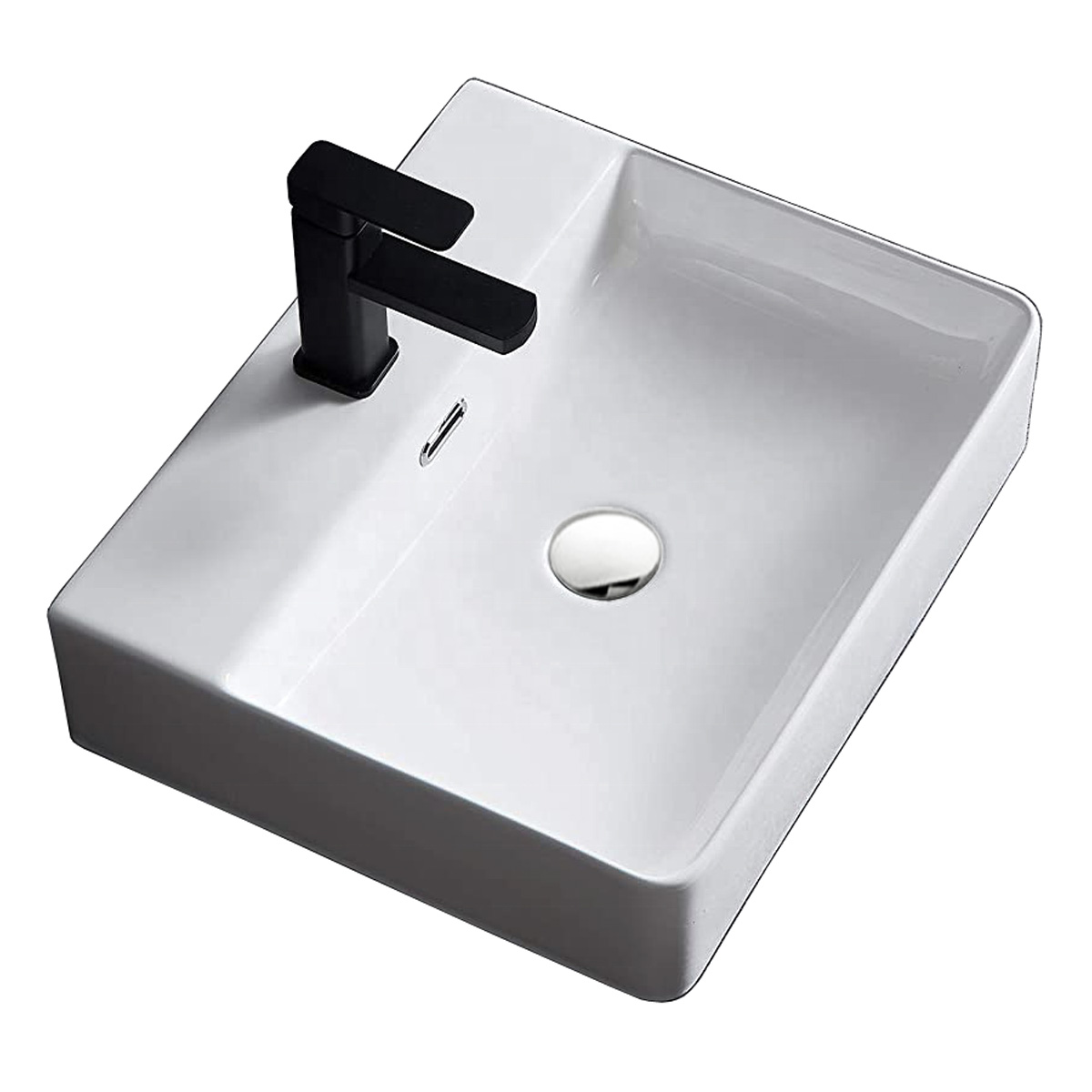 Paquete con Lavabo Llave y Desagües Esatto Zigna Nc Blanco/ Negro