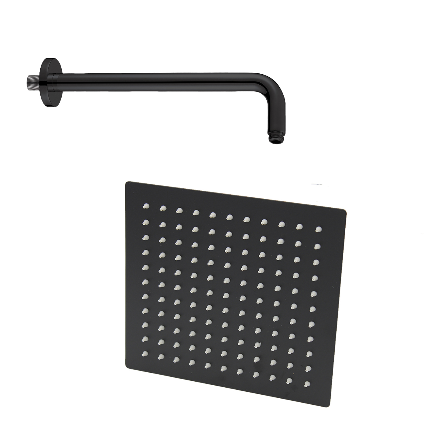 Foto 1 | Regadera Cuadrada Rubinett de 25cm con Brazo Redondo Negro