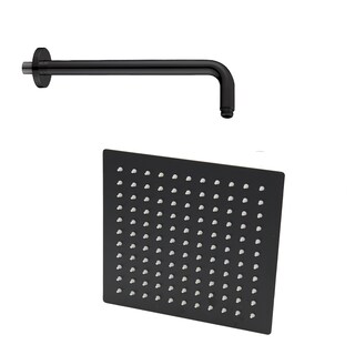 Foto 1 | Regadera Cuadrada Rubinett de 25cm con Brazo Redondo Negro