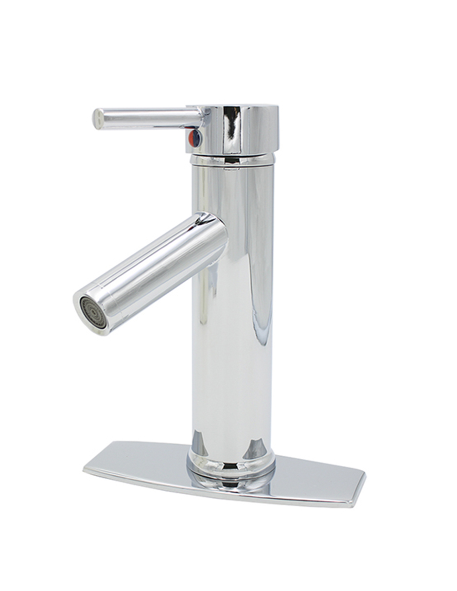 Llave Monomando Rubinett Baño Lavabo Cromado Laton 17cm Nariz Abajo