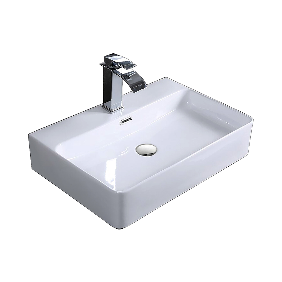 Paquete Rex con Lavabo Ovalin Llave Cascada y Desagües Esatto Kit Rex Blanco