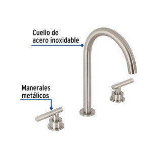 Foto 2 | Mezcladora para Lavabo, Taladros Separados, Palanca, Satín