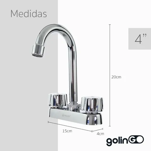 Foto 3 pulgar | Mezcladora par Lavabo Llave Fregadero 4" Solvex color Plateado de Acero Inoxidable