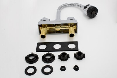 Foto 3 | Llave Mezcladora Para Lavabo 4 Manerales Abs Cuello Flex