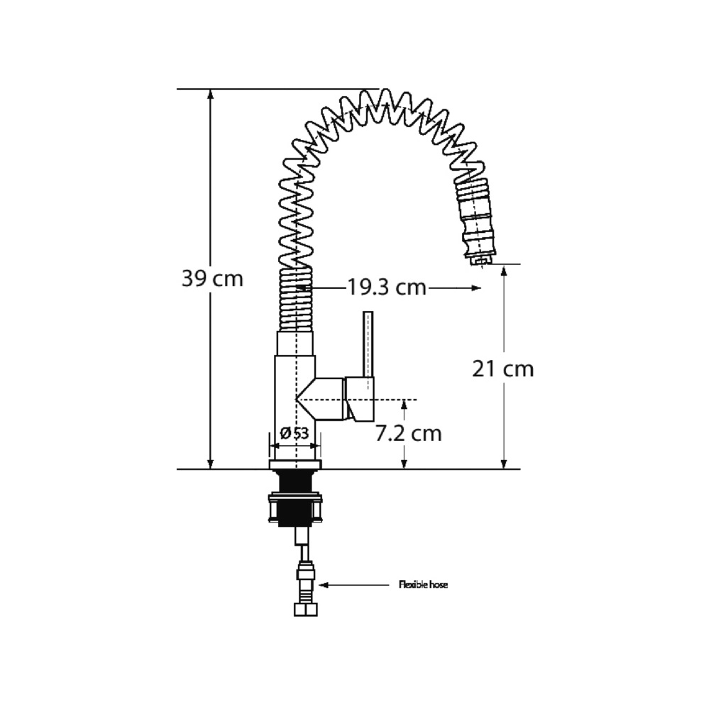 Foto 2 | Llave Mezcladora Flexible Eb Técnica Eb-1002 De 39 Cm Cromo
