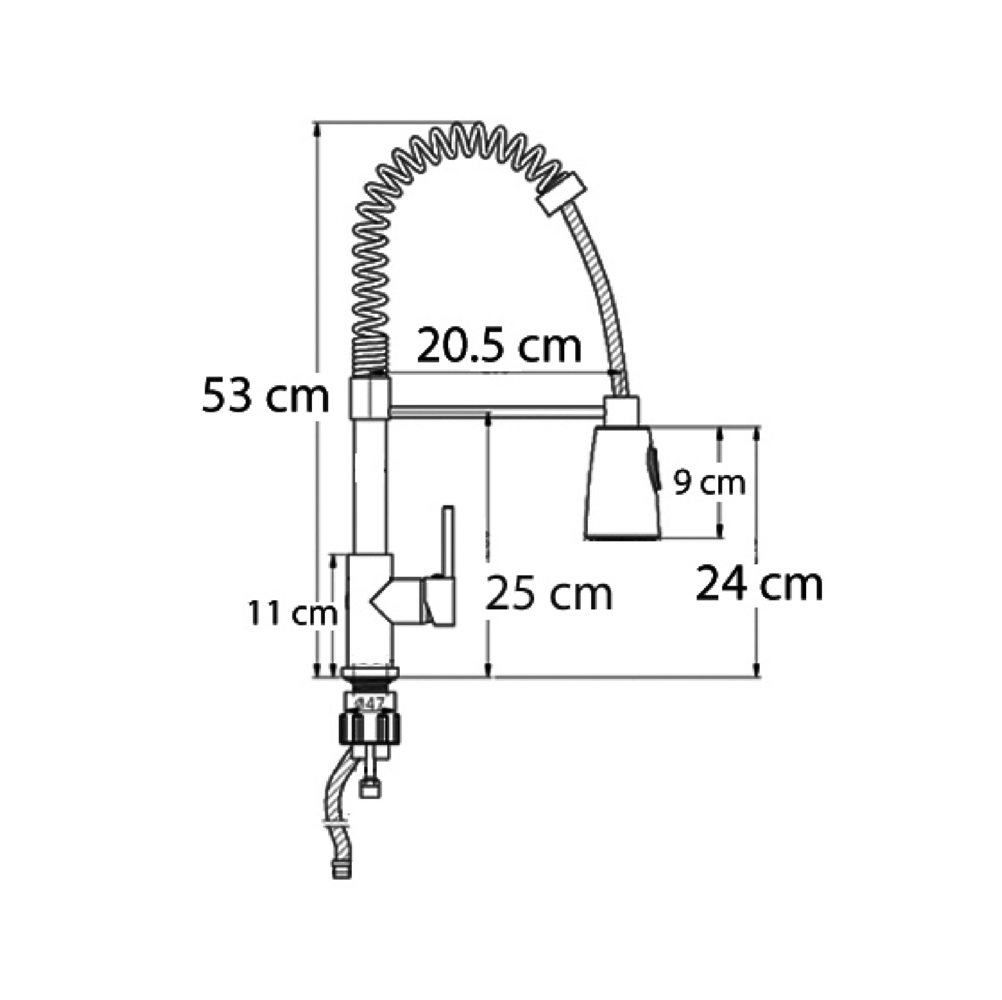 Foto 3 pulgar | Llave Mezcladora Monomando Semi-pro Eb Técnica Eb-1005 Cromo 53 Cm