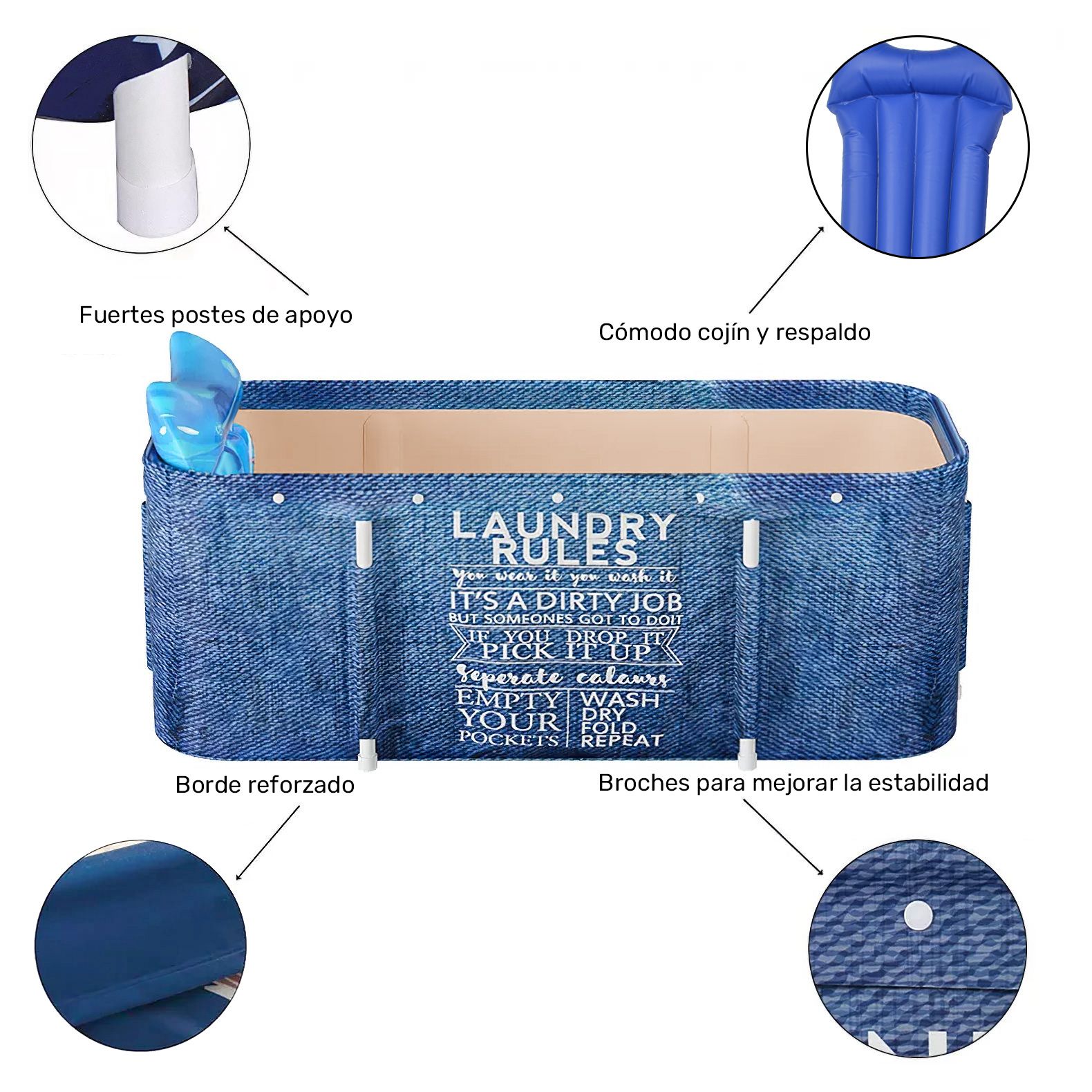 Foto 4 pulgar | Tina de Baño Plegable Rack & Pack mkz-baneple2pazu color Azul