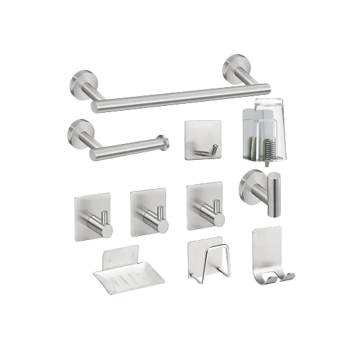 Accesorios de Baño Malubero color Plata 11 Piezas