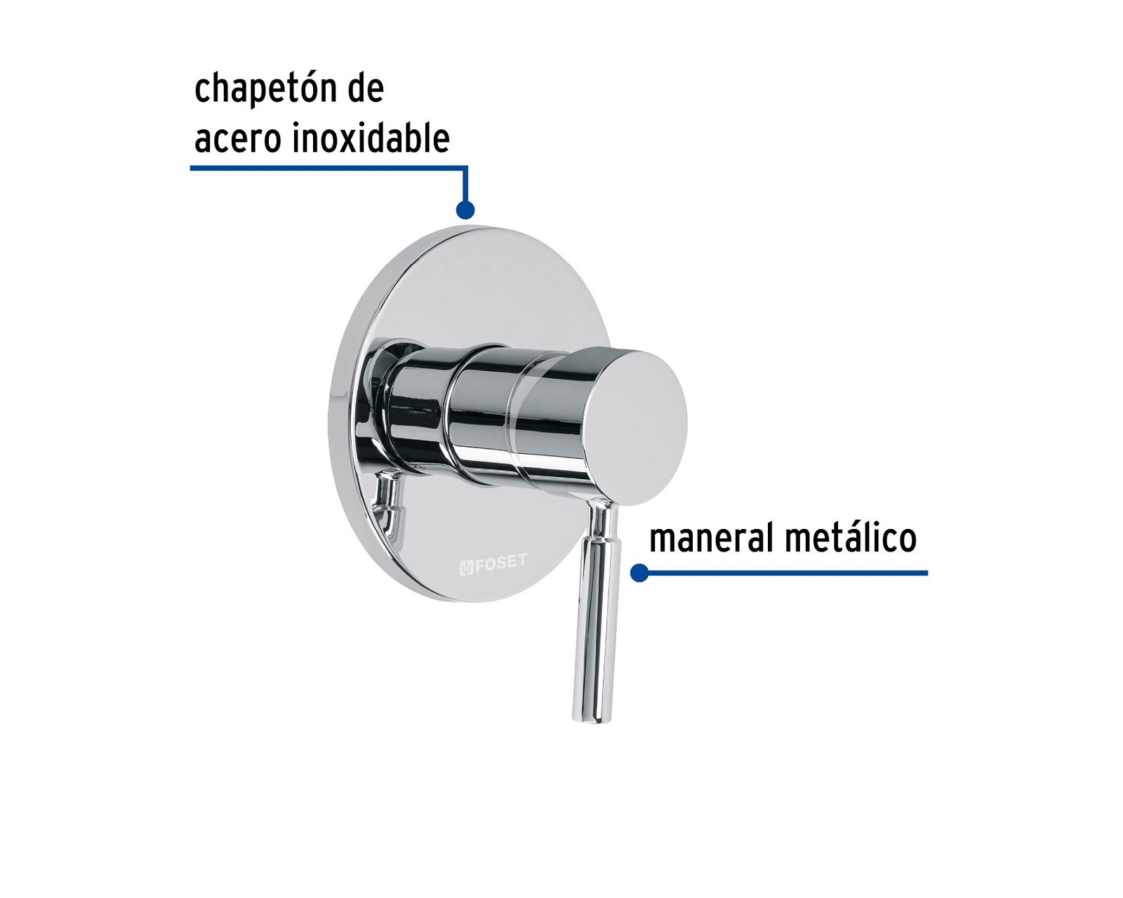Foto 3 pulgar | Monomando para Regadera Foset Cromo