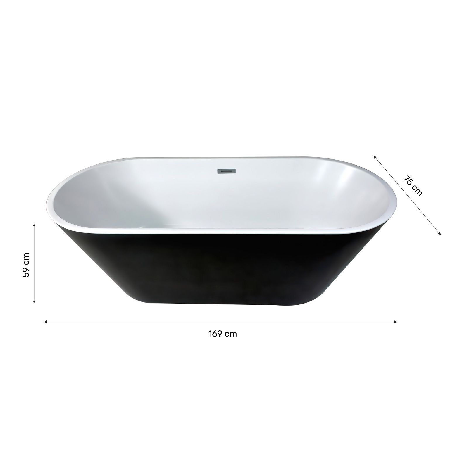 Foto 4 pulgar | Tina de Lujo Rack & Pack MKZ-TINA150MNEG color Negro para 2 Personas de Fibra de Vidrio 169 X 75.5 X 59 CM