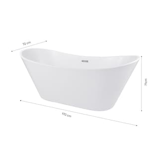 Foto 3 | Tina de Baño Rack & Pack MKZ-TINA170MBLA color Blanco Fibra de Vidrio Bañera de Lujo Teseo 170 X 72 X 70 CM