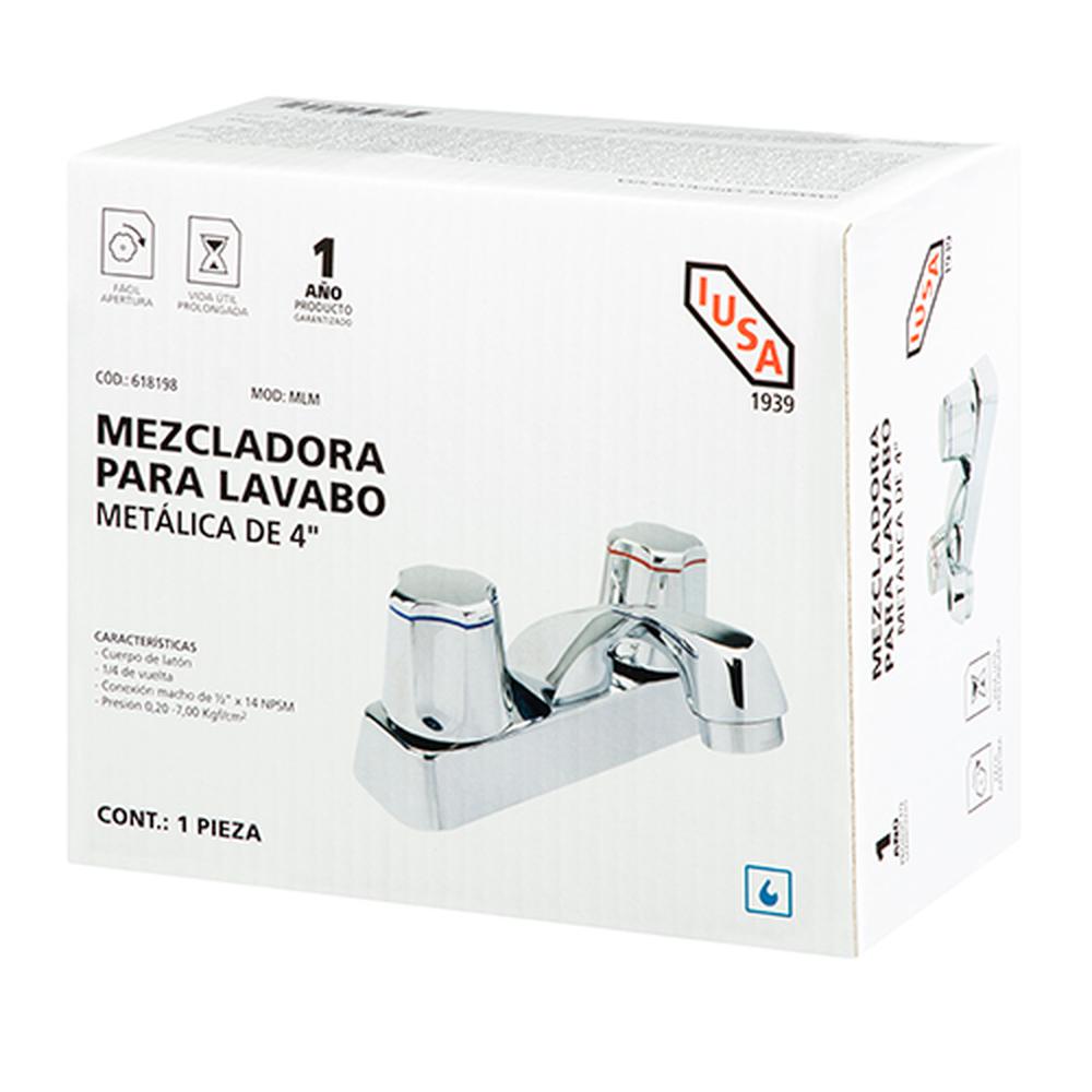 Foto 4 pulgar | Llave Mezcladora Iusa Para Lavabo 4´ Metal