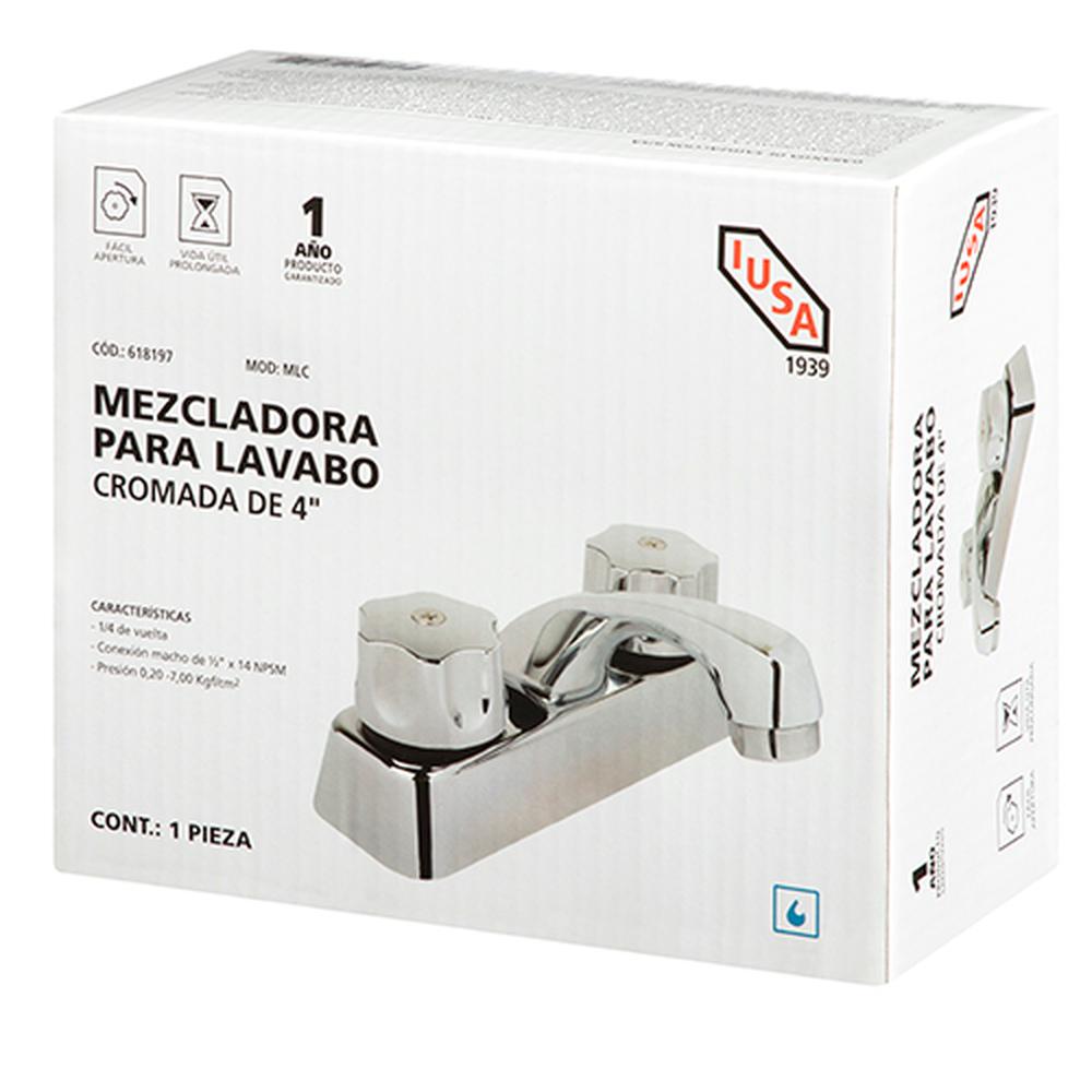 Foto 4 pulgar | Llave Mezcladora Iusa Para Lavabo 4´ Cromada