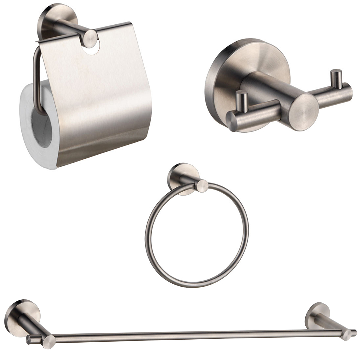 Accesorios para Baño Rubinett de Acero Inoxidable 4 Piezas
