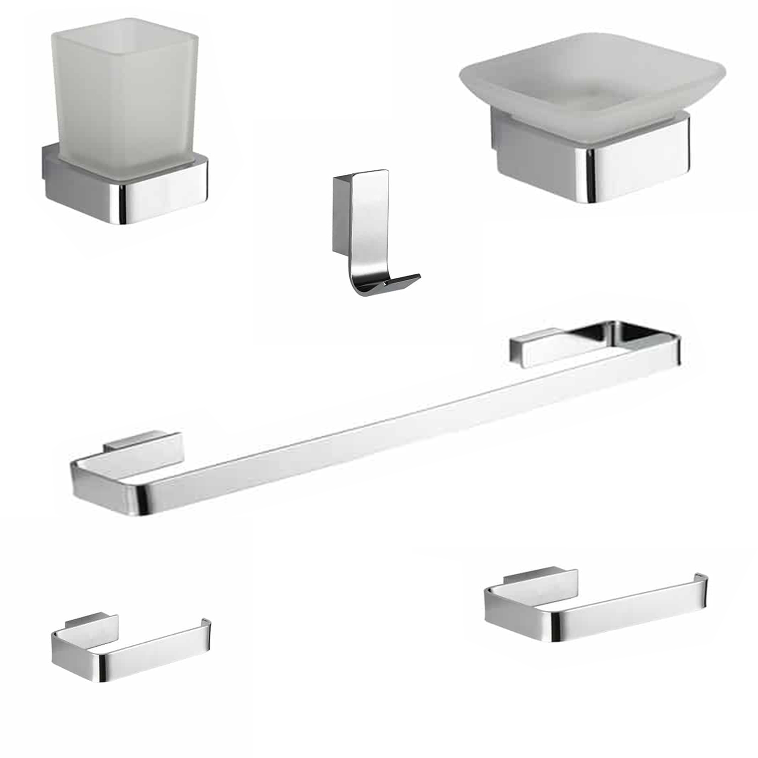 Foto 2 pulgar | Juego de Baño Rubinett JUEBARUB6PZ color Plata de Acero Inoxidable 304 Cromado de Lujo 6 PZAS
