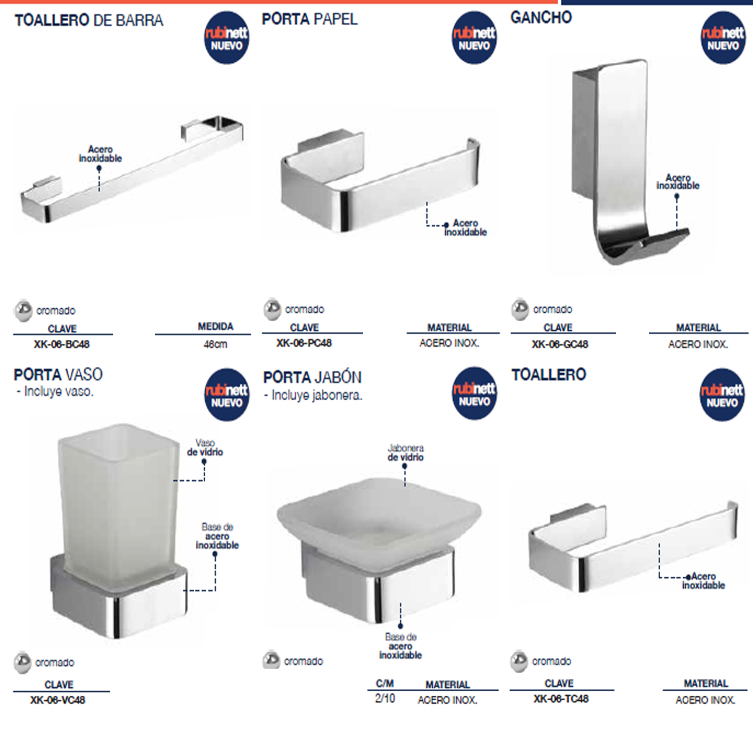 Foto 3 pulgar | Juego de Baño Rubinett JUEBARUB6PZ color Plata de Acero Inoxidable 304 Cromado de Lujo 6 PZAS
