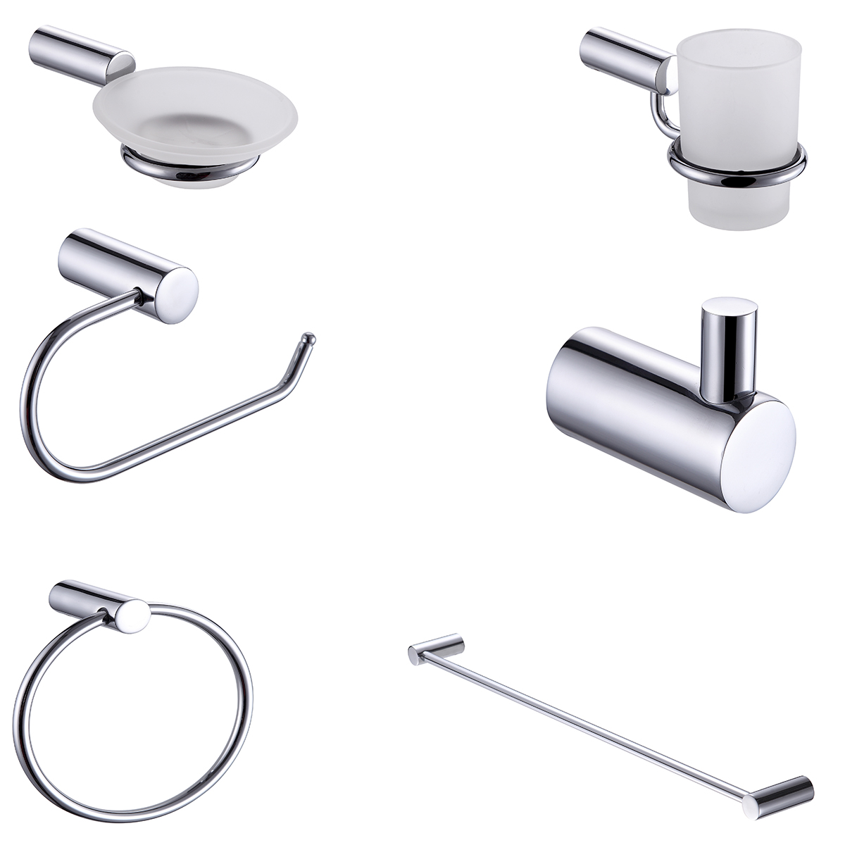 Accesorios para Baño de Acero Inoxidable Alfa 6 Piezas