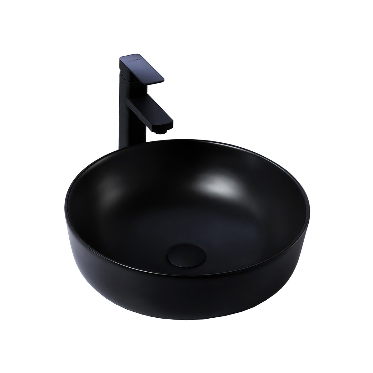 Set de Lavabo y Monomando Esatto Econokit Svart Ncn Cuadrado color Negro $3,499