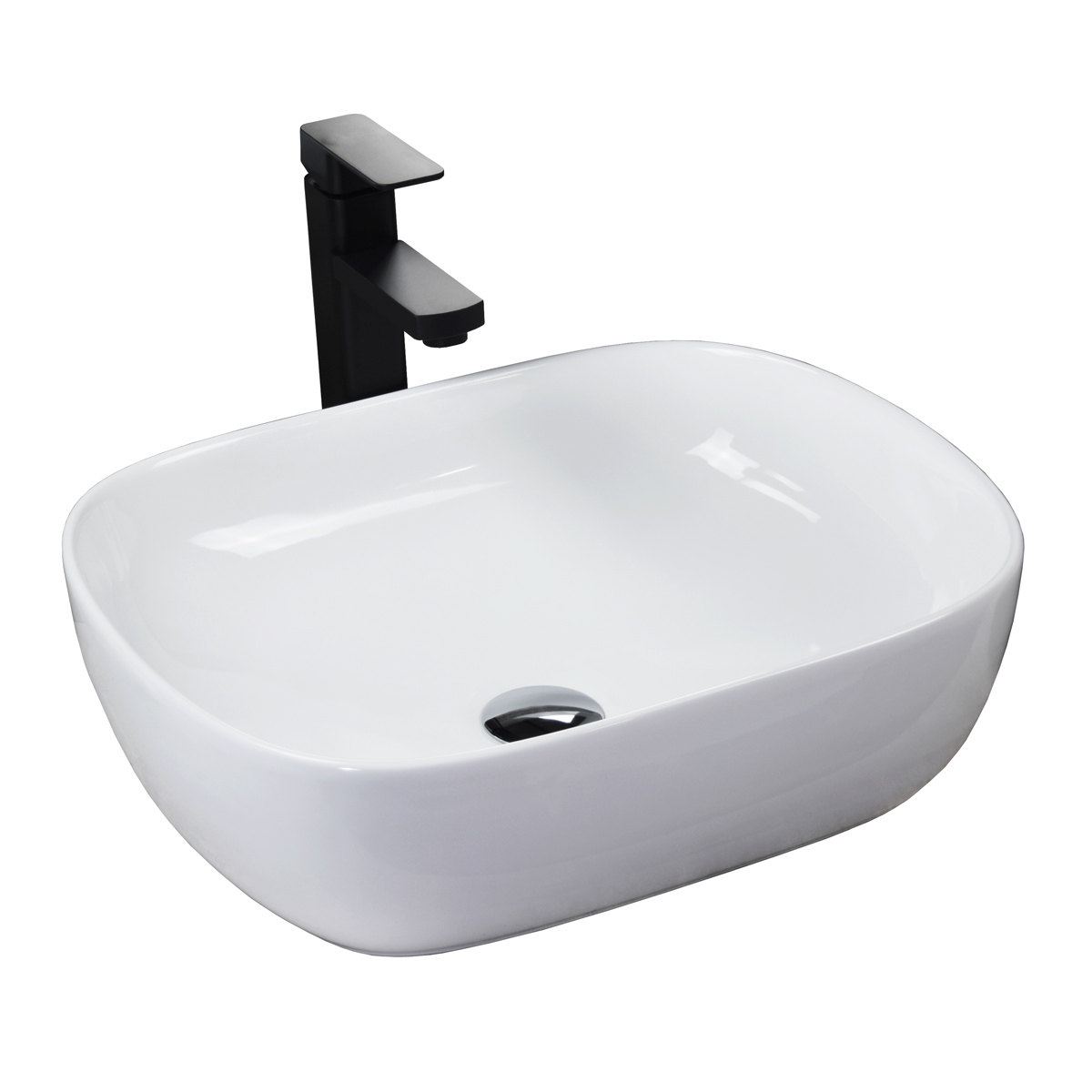 Lavabo con Monomando y Desagüe Esatto Kit Hin NC color Blanco