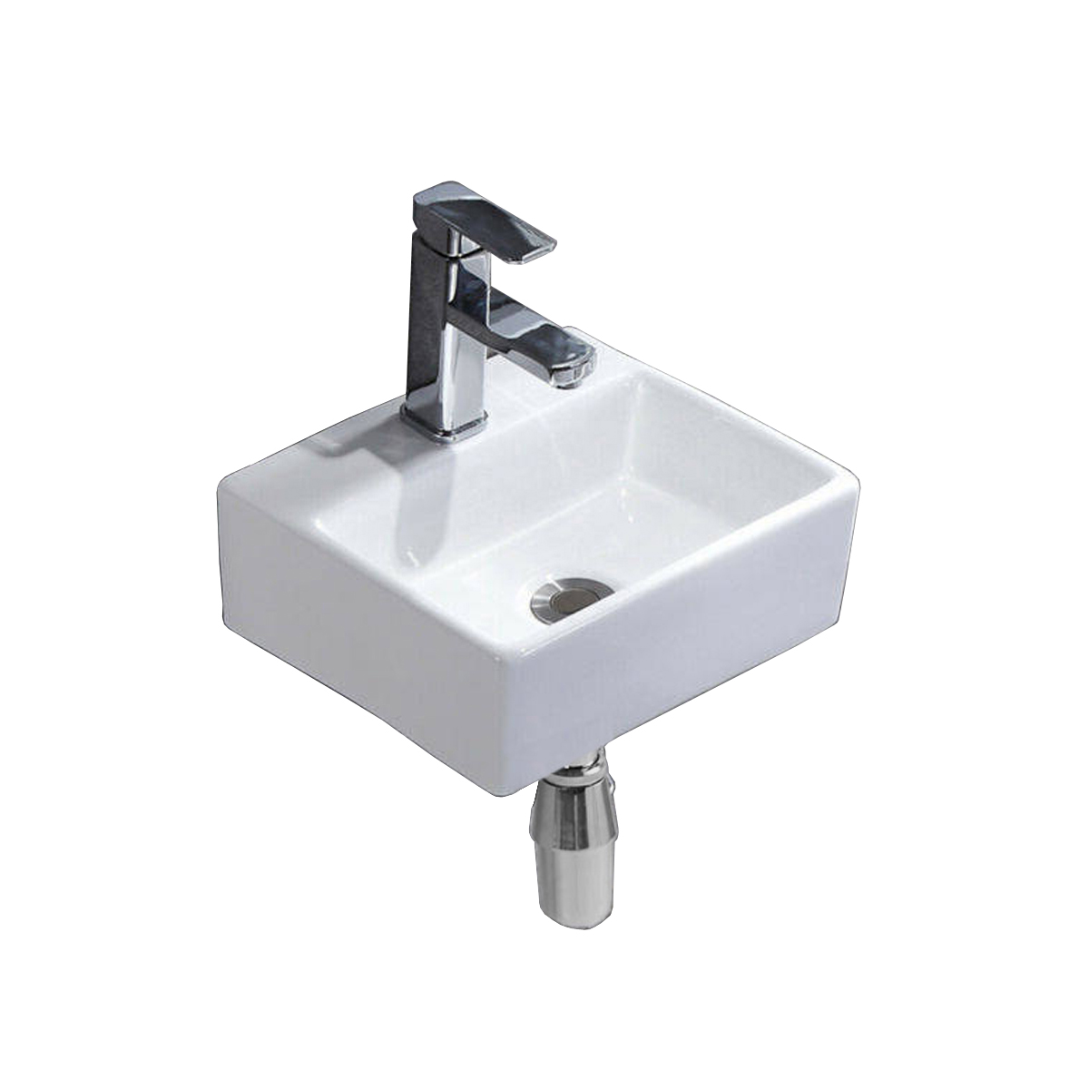 Lavabo con Monomando y Desagües Esatto Kit Luft C color Blanco