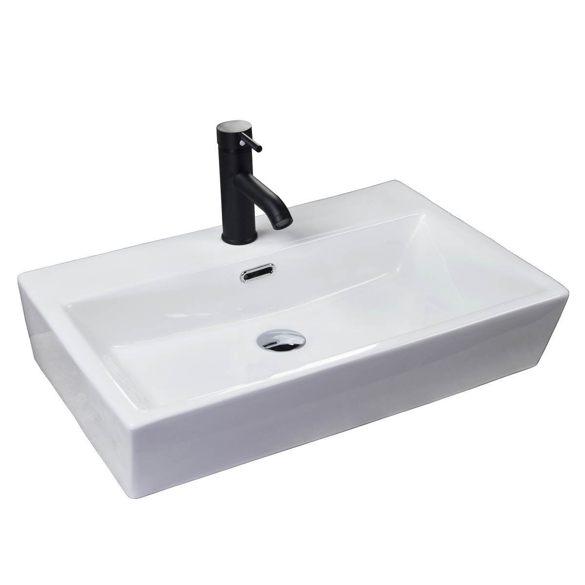 Lavabo Esatto Paquete con Monomando y Desagües color Blanco Econokit Glam N