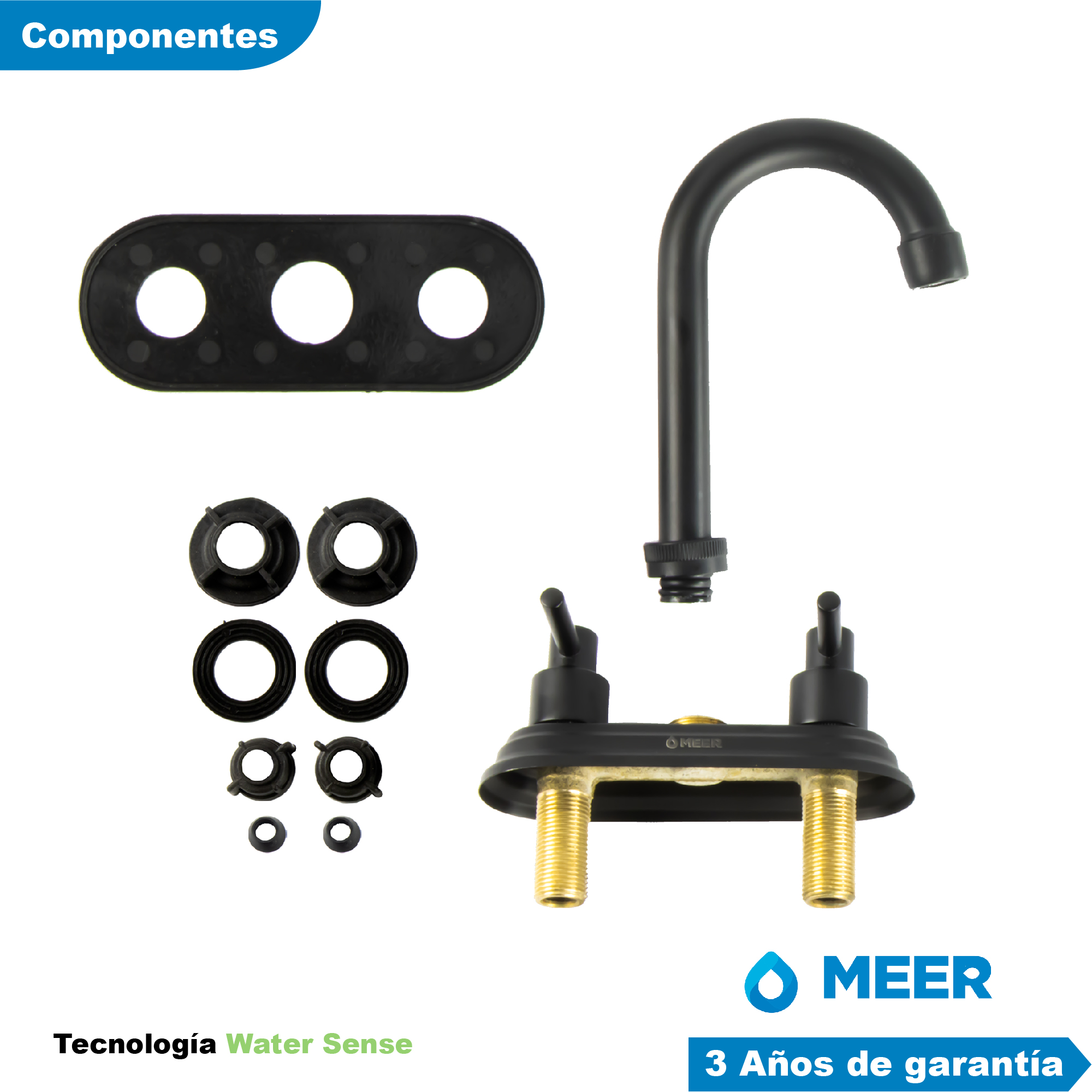 Foto 6 pulgar | Kit de Mezcladora para Lavamanos y Accesorios para Baño de Acero Inoxidable Latón y Zinc