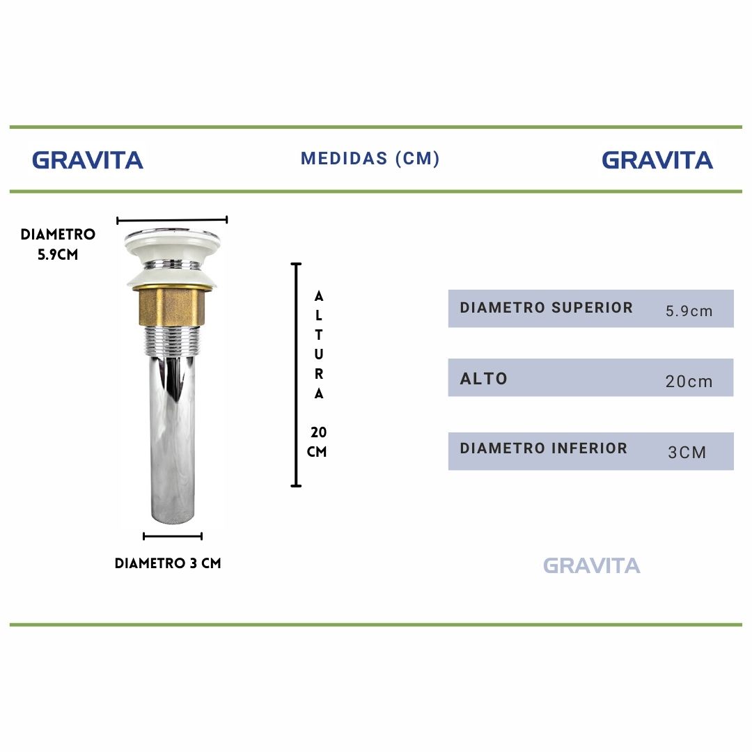 Foto 7 | Contra de Tipo Moneda Sin Rebosadero Gravita para Lavabo
