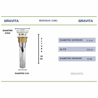Foto 7 | Contra de Tipo Moneda Sin Rebosadero Gravita para Lavabo