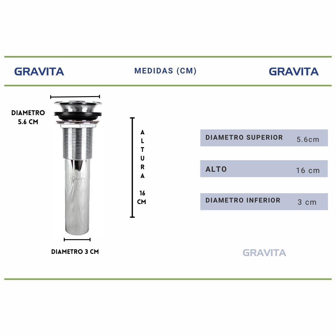 Foto 7 | Contra de Rejilla Sin Rebosadero Gravita para Lavabo