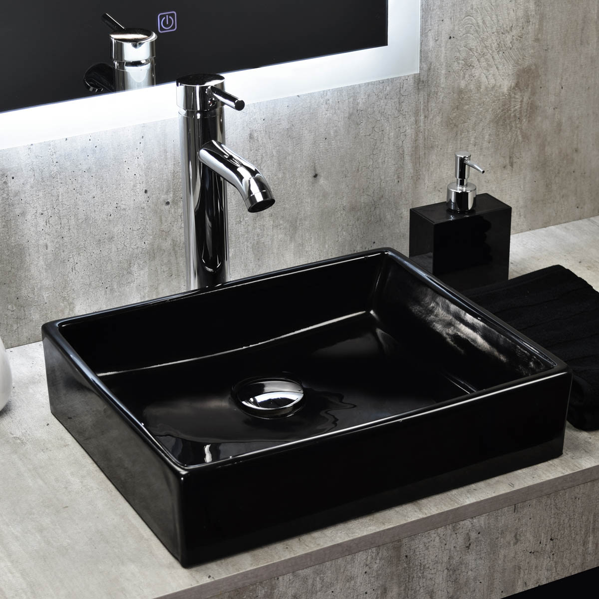 Foto 2 | Paquete Lavabo Ovalín color Negro con Llave y Desagües Esatto  Kit Plek