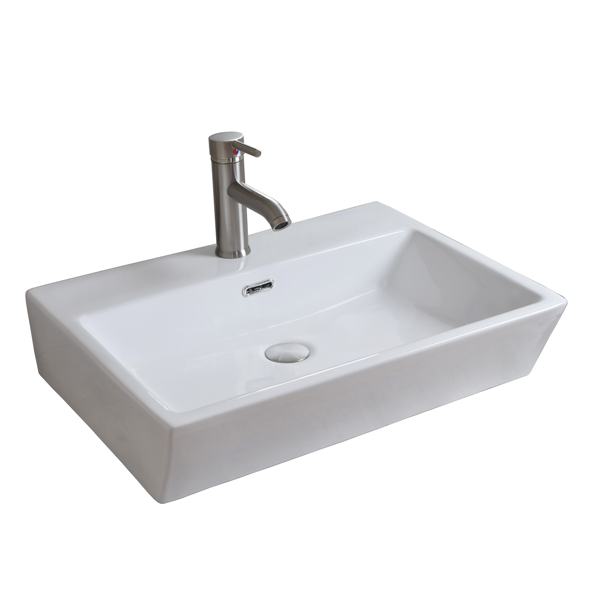 Paquete Satin con Lavabo Cerámico Llave y Desagües Esatto Glam