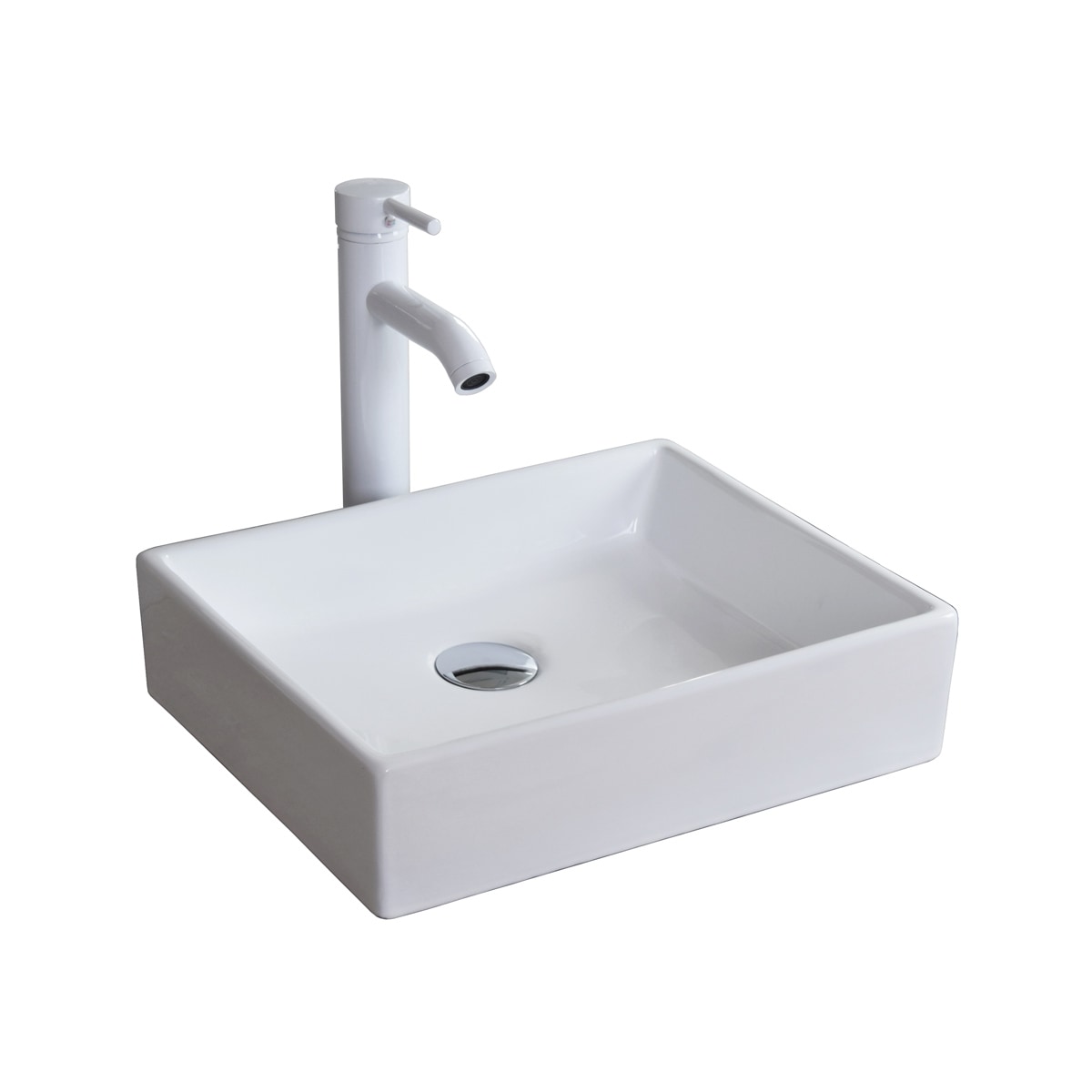 Paquete con Lavabo Llave y Desagües Esatto Kit Platz B color Blanco $2,294