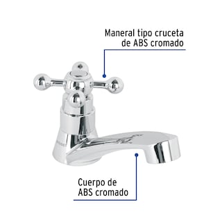 Foto 2 | Llave Individual Para Lavabo, Abs, Maneral Cruceta, Foset