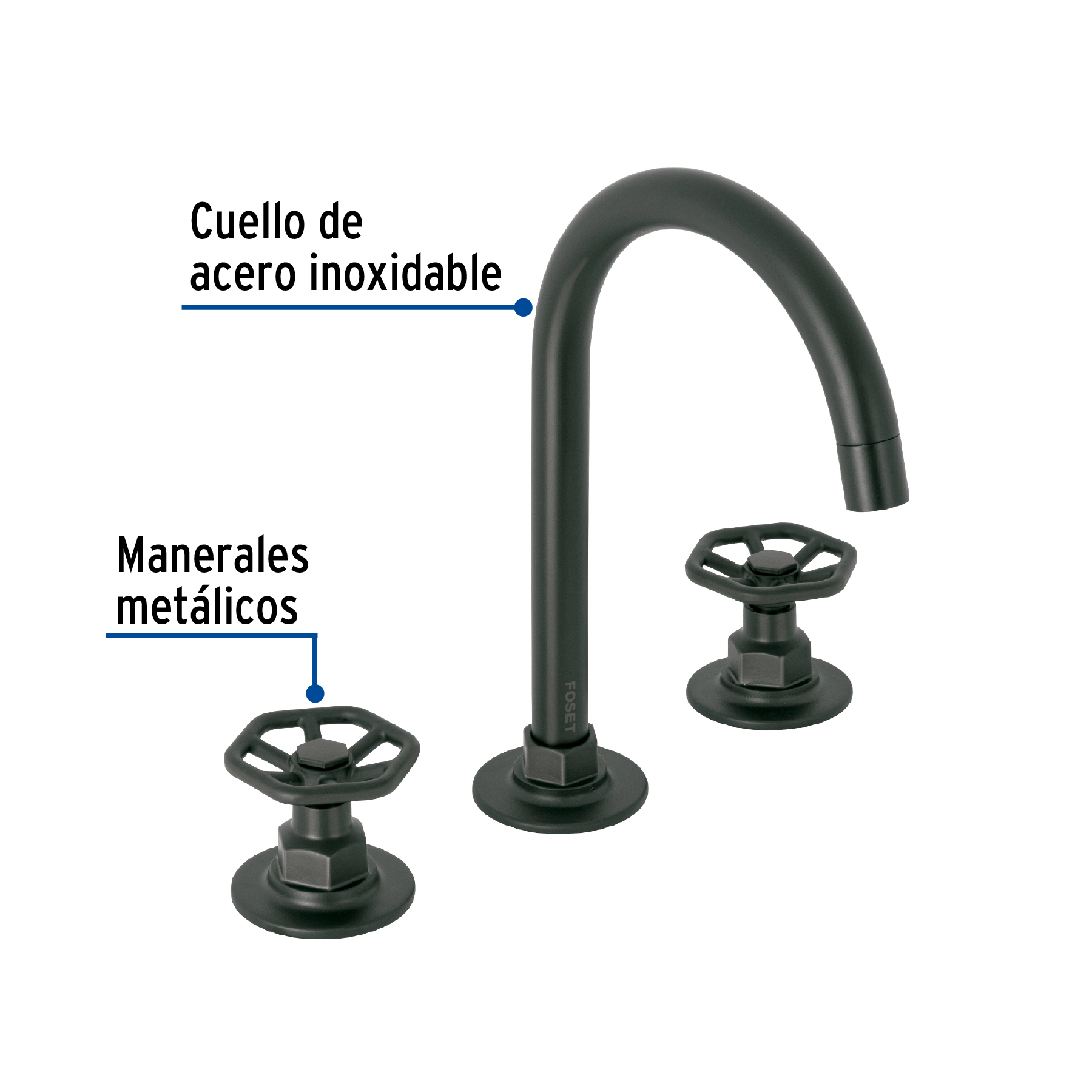 Foto 3 pulgar | Mezcladora para Lavabo Truper Foset con Taladros Separados color Negro