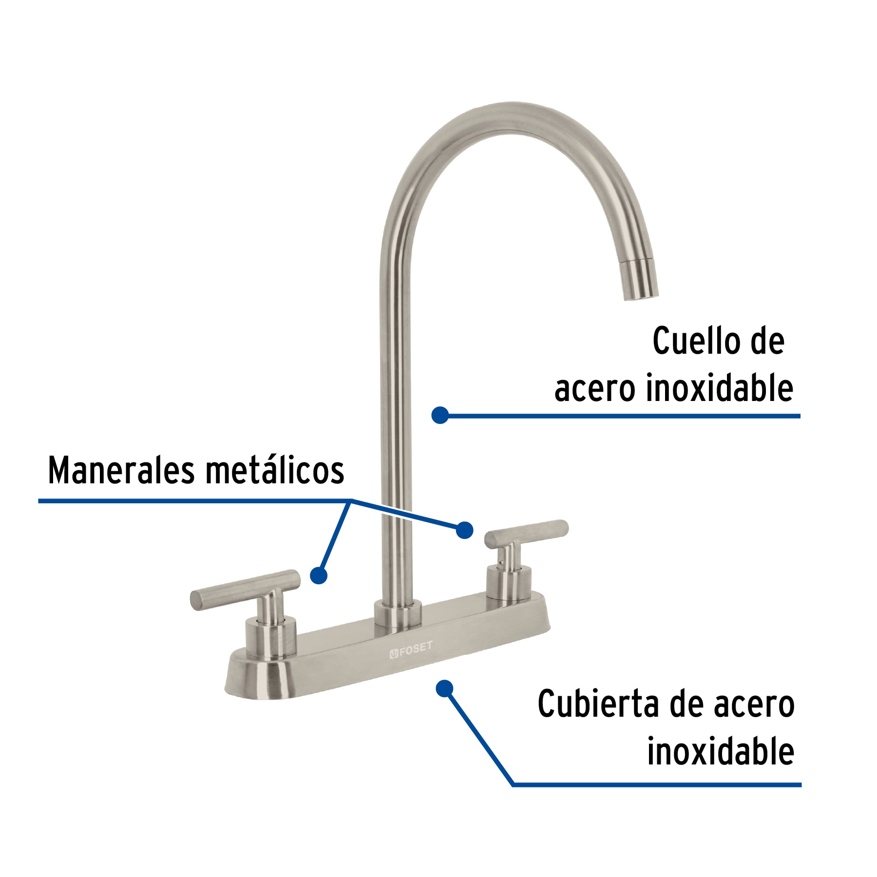 Foto 3 pulgar | Mezcladora para Fregadero 8" Truper Foset