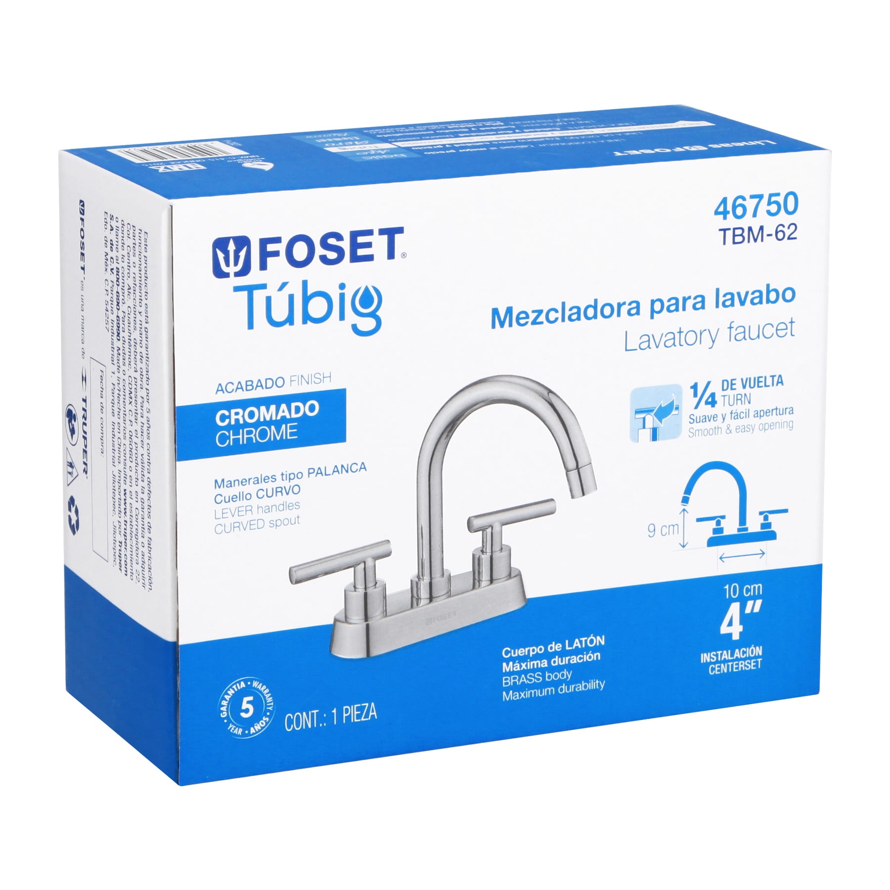 Foto 4 pulgar | Mezcladora para Lavabo Foset color Plata