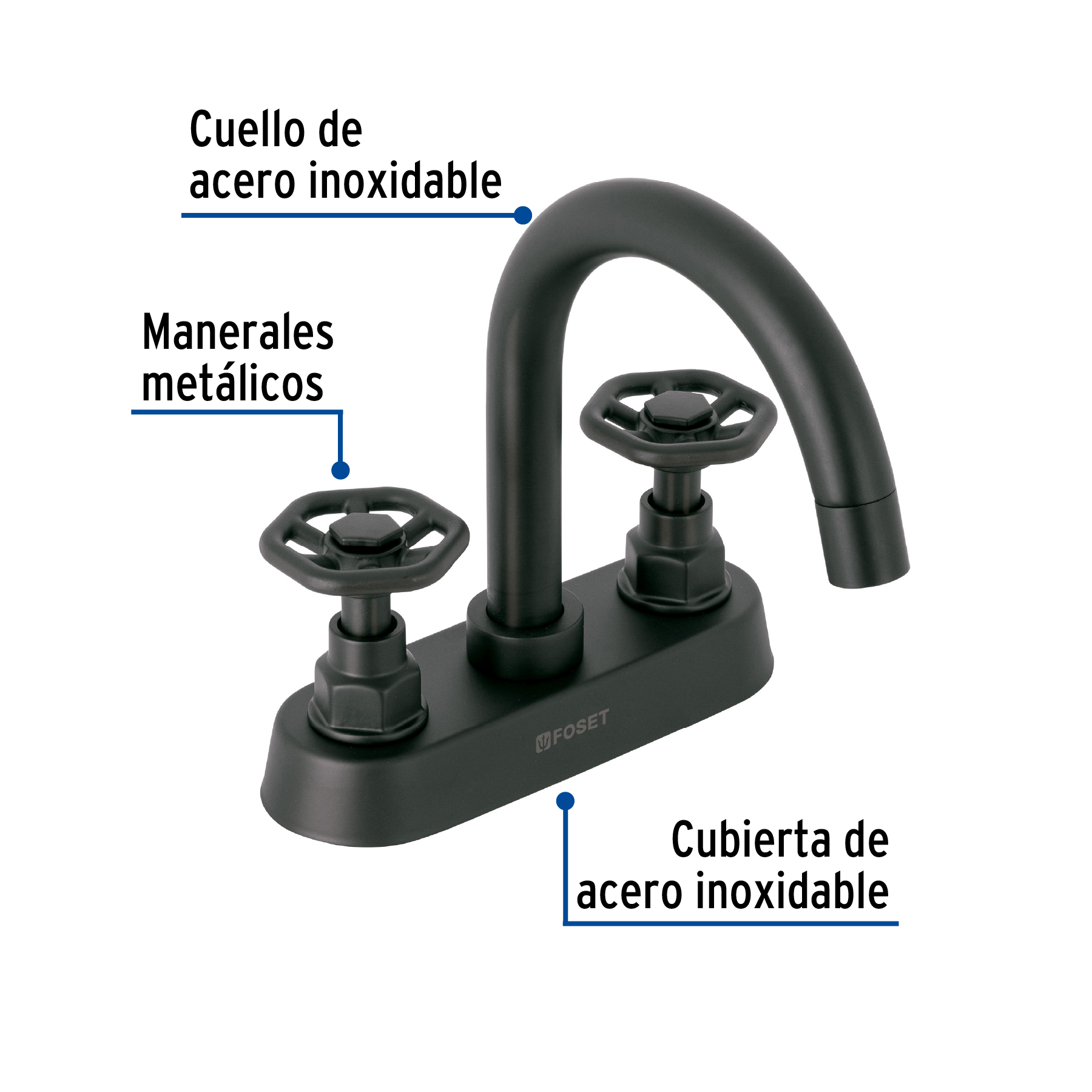 Foto 3 pulgar | Mezcladora para Lavabo Truper Foset color Negro